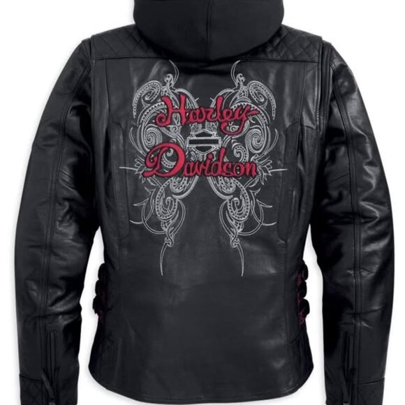 Harley-Davidson® Women's Soltice Wings 3-IN-1 Leather Jacket, Black size Medium - Picture 1 of 16